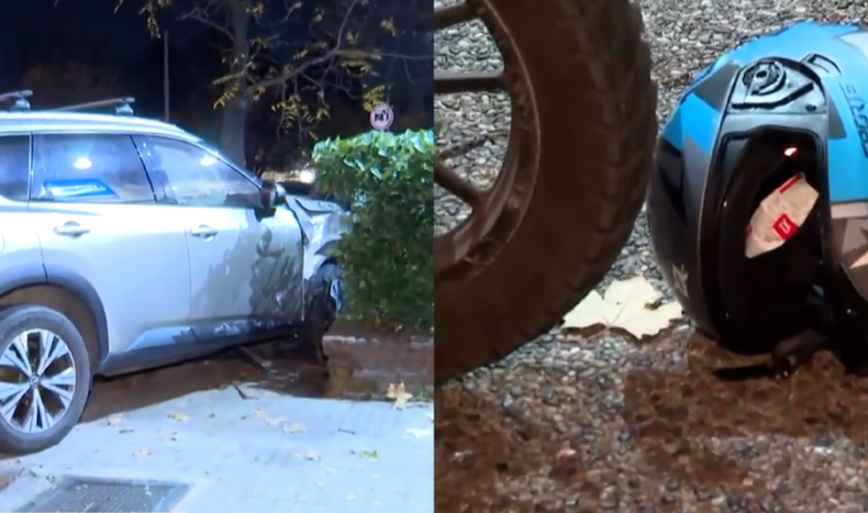 Persecución policial en Pocitos terminó con una moto contra una camioneta, un menor grave y un prófugo