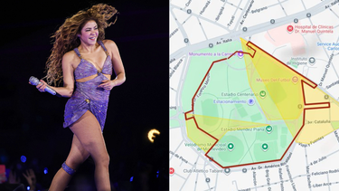 Cortes y zona de exclusión por conciertos de Shakira.