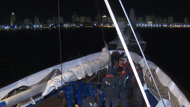 El Capitán Miranda llegando a Punta del Este.