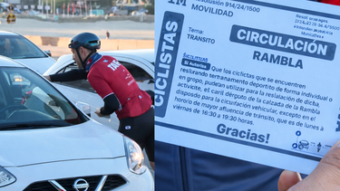 Reclamo de ciclistas en la Rambla.&nbsp;