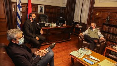 Luis Alberto Heber y Juan Ignacio Ruglio en una reunión que tuvo lugar en el Ministerio del Interior.