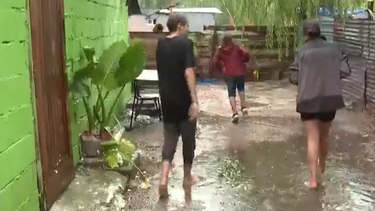 Vivienda y comedor inundado en barrio Maracaná Norte.