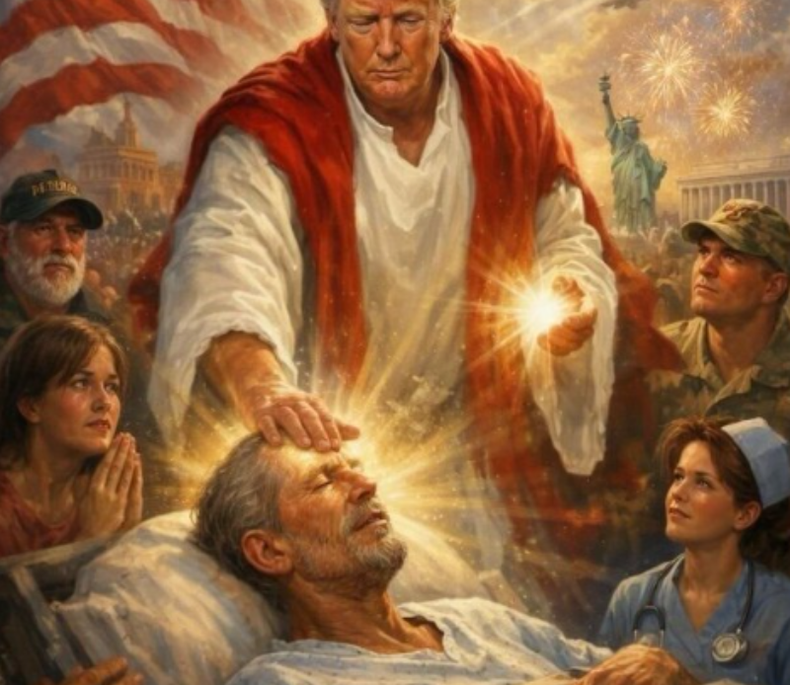 Donald Trump publicó una imagen en la que aparece retratado como Jesucristo y luego la eliminó
