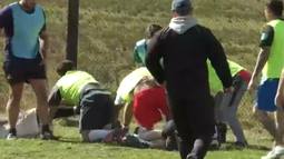 Presos fomentan recuperación practicando rugby en la cárcel de Conventos.