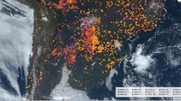 Inumet informó sobre partículas de humo sobre Uruguay