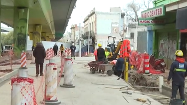 Obras en Paso Molino por el ferrocarril central.