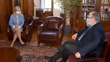 Beatriz Argimón recibió al presidente de la INDDHH,&nbsp;Juan Faroppa.