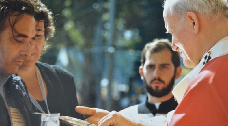 Misa oficiada por Juan Pablo II en Tres Cruces, visita a Uruguay 1987.