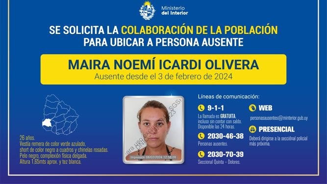Buscan a Maira Icardi, ausente desde el 2 de febrero