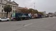 Trabajadores de FNC se movilizaron con camiones en el marco del conflicto con la empresa