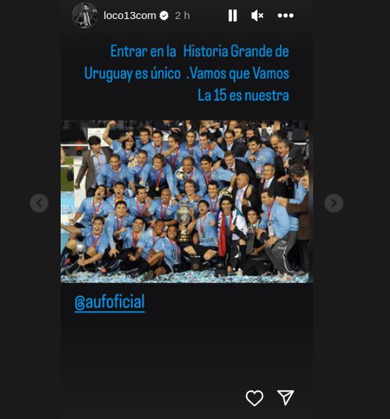 Sebastián "El Loco" Abreu también recordó el aniversario del triunfo Celeste en la Copa América en 2011.