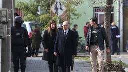 El general Juan Rebollo en la reconstrucción judicial del crimen de las Muchachas de abril.