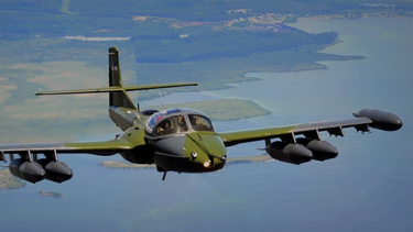 La aeronave Cessna A-37B Dragonfly de la Fuerza Aérea Uruguaya.