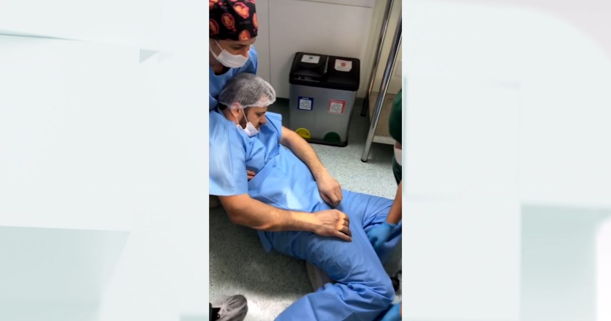 Un hombre se desmayó en el hospital mientras nacía su hijo; así reaccionaron los médicos y enfermeros