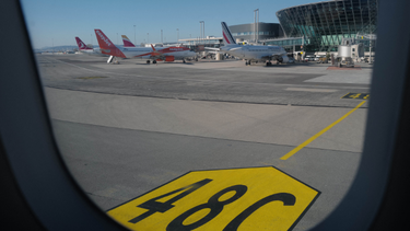Vista del aeropuerto internacional de Niza.